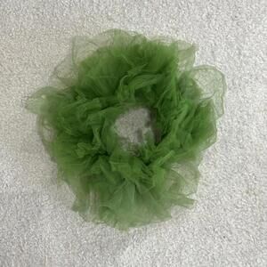 Mardi Gras themed Green Ruffled Tulle tutu skirt accessory (size S)